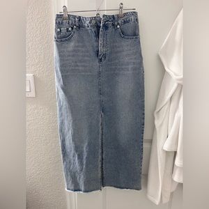 Midi denim skirt